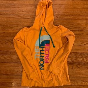 The North Face orange hoodie